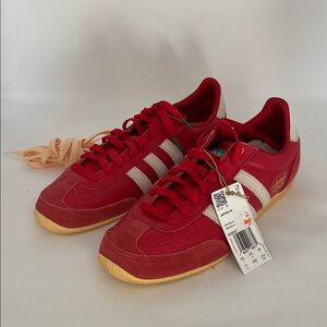 Adidas Japan Red Trainers with off white Stripes New w/o box; Size 11 Women’s